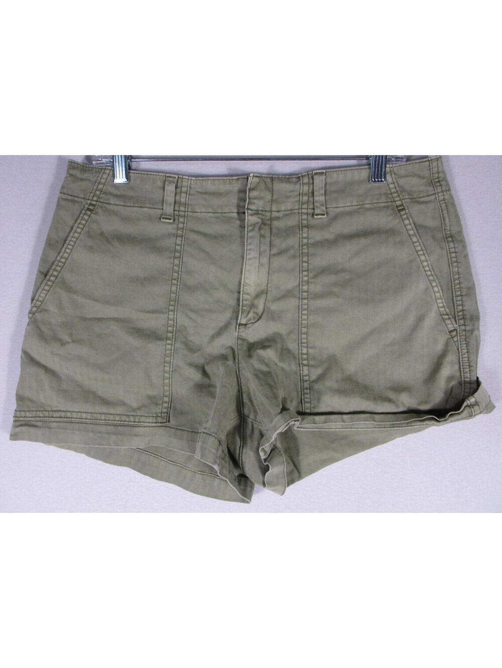 GAP Womens Casual Utility Shorts Flat Front Pockets Size 10 Olive Green
